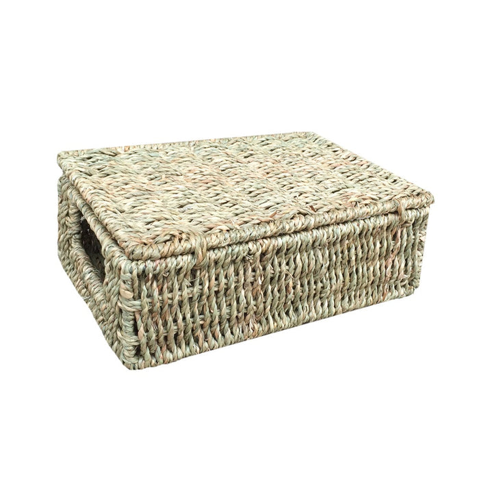 The Willow Basket Lidded Seagrass Storage Baskets
