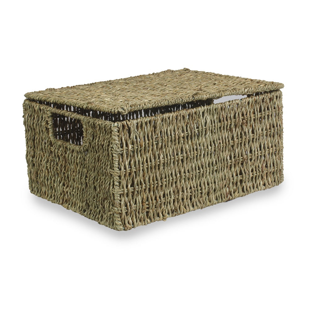 Lidded Seagrass Storage Baskets