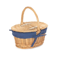 The Willow Basket Child's Lined Oval Lidded Picnic Basket
