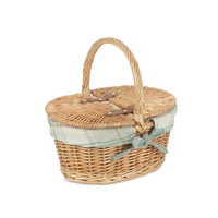 The Willow Basket Child's Lined Oval Lidded Picnic Basket