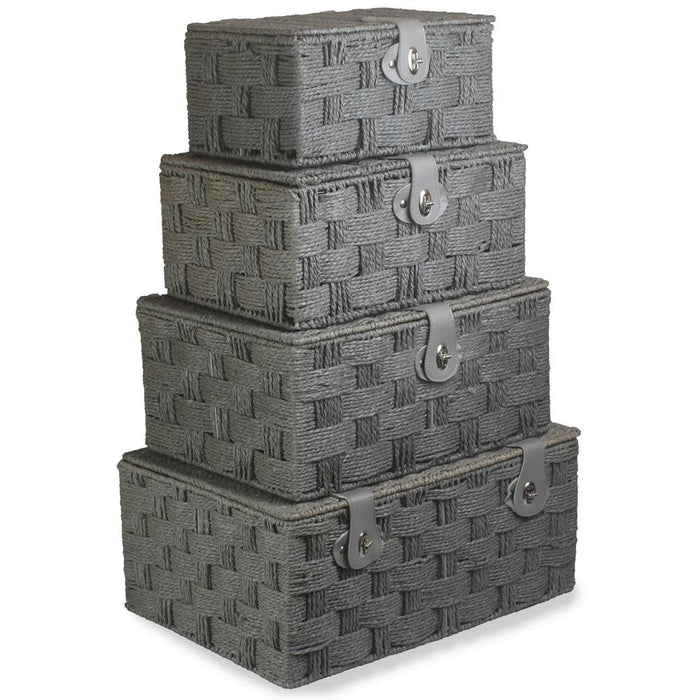 The Willow Basket Twisted Grey Paper Rope Picnic Basket