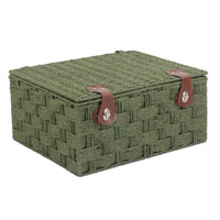 The Willow Basket Twisted Green Paper Rope Picnic Basket