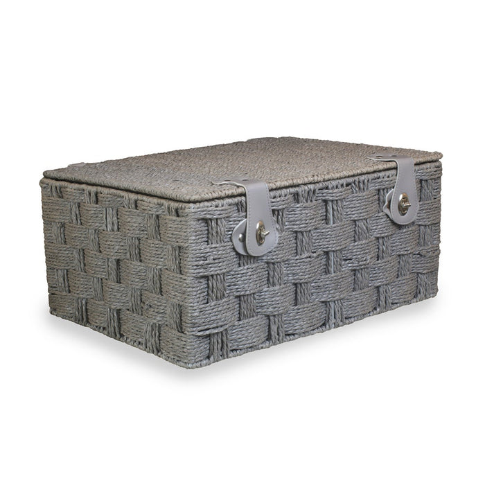 The Willow Basket Twisted Grey Paper Rope Picnic Basket