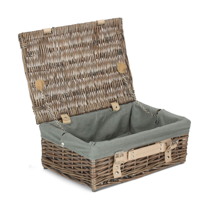The Willow Basket 35cm Antique Wash Split Willow Wicker Basket
