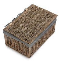 The Willow Basket Antique Wash Cotton Lined Storage Basket