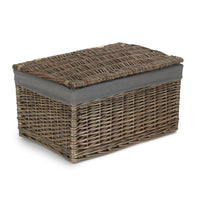 The Willow Basket Antique Wash Cotton Lined Storage Basket
