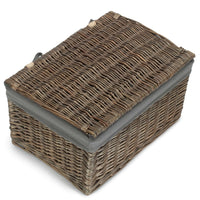 The Willow Basket Antique Wash Cotton Lined Storage Basket