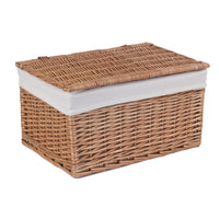 Light Steamed Cotton Lined Wicker Storage Basket