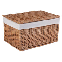 Light Steamed Cotton Lined Wicker Storage Basket