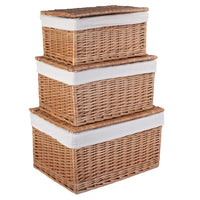 Light Steamed Cotton Lined Wicker Storage Basket