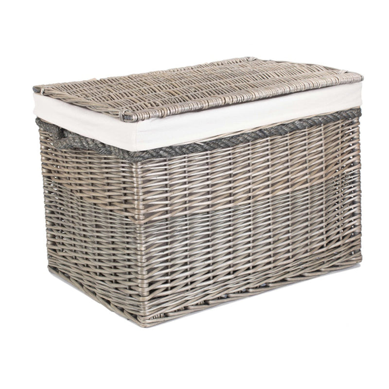 The Willow Basket 58cm Antique Wash Wicker Storage Basket