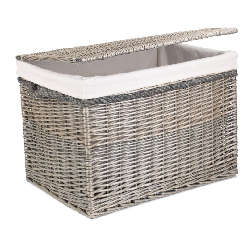 The Willow Basket 58cm Antique Wash Wicker Storage Basket