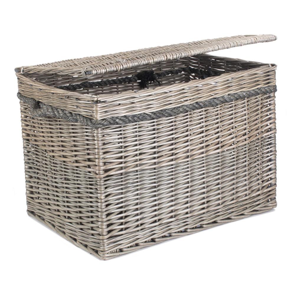 58cm Antique Wash Wicker Storage Basket