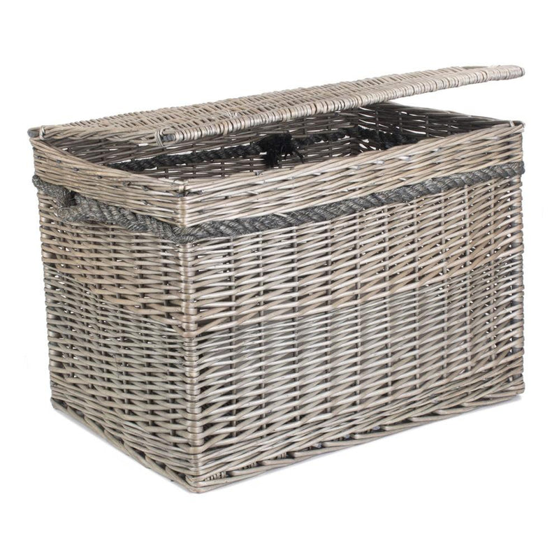 The Willow Basket 58cm Antique Wash Wicker Storage Basket