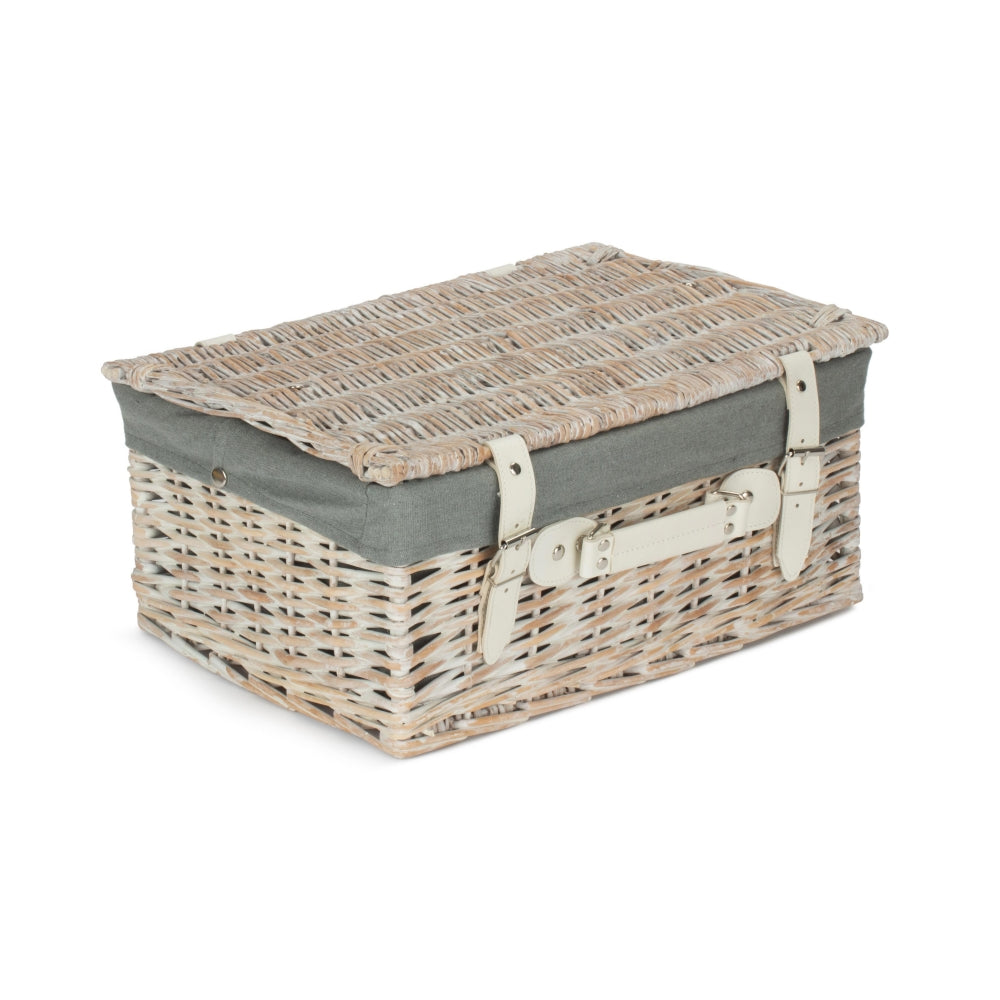 The Willow Basket Wicker 41cm White Hamper