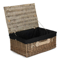 The Willow Basket 56cm Antique Wash Picnic Wicker Basket