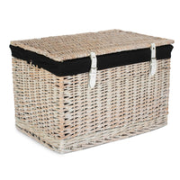 The Willow Basket 60cm White Wash Chest Picnic Wicker Basket