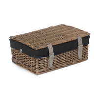The Willow Basket Antique Wash 35cm Empty Wicker Hamper Basket