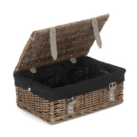 The Willow Basket Antique Wash 35cm Empty Wicker Hamper Basket
