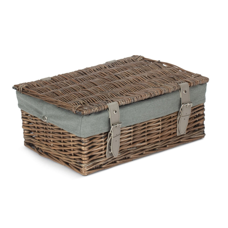 The Willow Basket Antique Wash 35cm Empty Wicker Hamper Basket