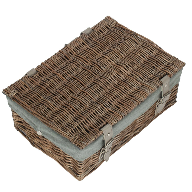 The Willow Basket Antique Wash 35cm Empty Wicker Hamper Basket