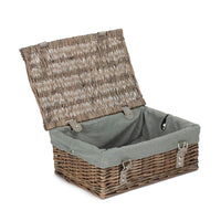 The Willow Basket Antique Wash 35cm Empty Wicker Hamper Basket