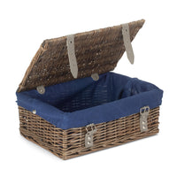 The Willow Basket Antique Wash 35cm Empty Wicker Hamper Basket