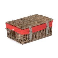 The Willow Basket Antique Wash 35cm Empty Wicker Hamper Basket