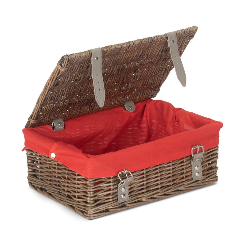The Willow Basket Antique Wash 35cm Empty Wicker Hamper Basket