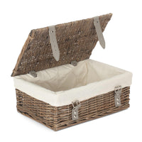 The Willow Basket Antique Wash 35cm Empty Wicker Hamper Basket