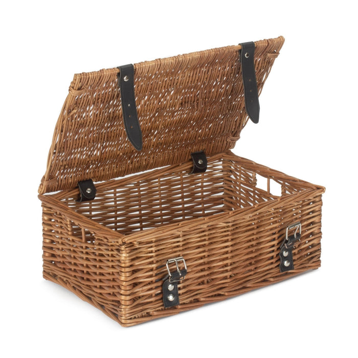 The Willow Basket Double Steamed 35cm Empty Wicker Hamper Basket