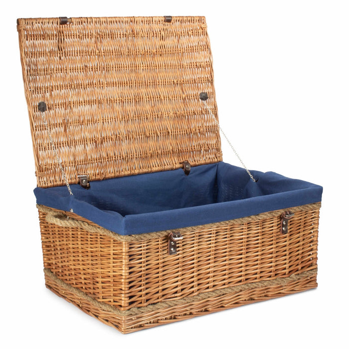 The Willow Basket 72cm Double Steamed Rope Handled Wicker Trunk