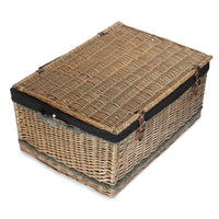 The Willow Basket 72cm Antique Wash Rope Handled Trunk Picnic Basket