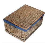 The Willow Basket 72cm Antique Wash Rope Handled Trunk Picnic Basket