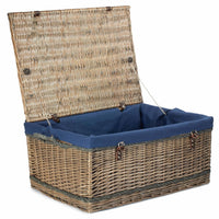 The Willow Basket 72cm Antique Wash Rope Handled Trunk Picnic Basket