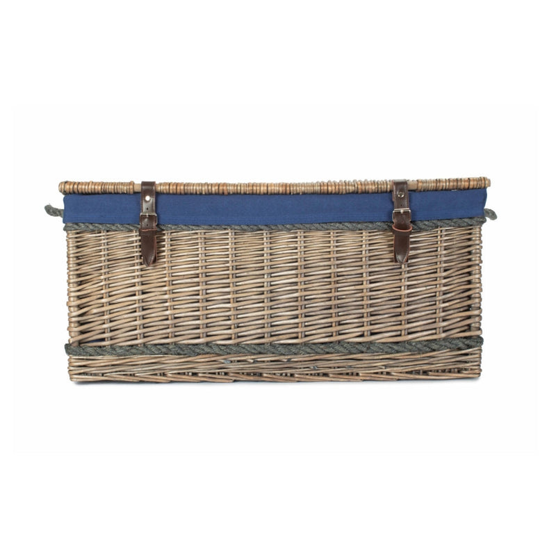 The Willow Basket 72cm Antique Wash Rope Handled Trunk Picnic Basket