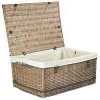The Willow Basket 72cm Antique Wash Rope Handled Trunk Picnic Basket