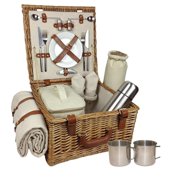 The Willow Basket Deluxe Fully Fitted Traditional Picnic Basket