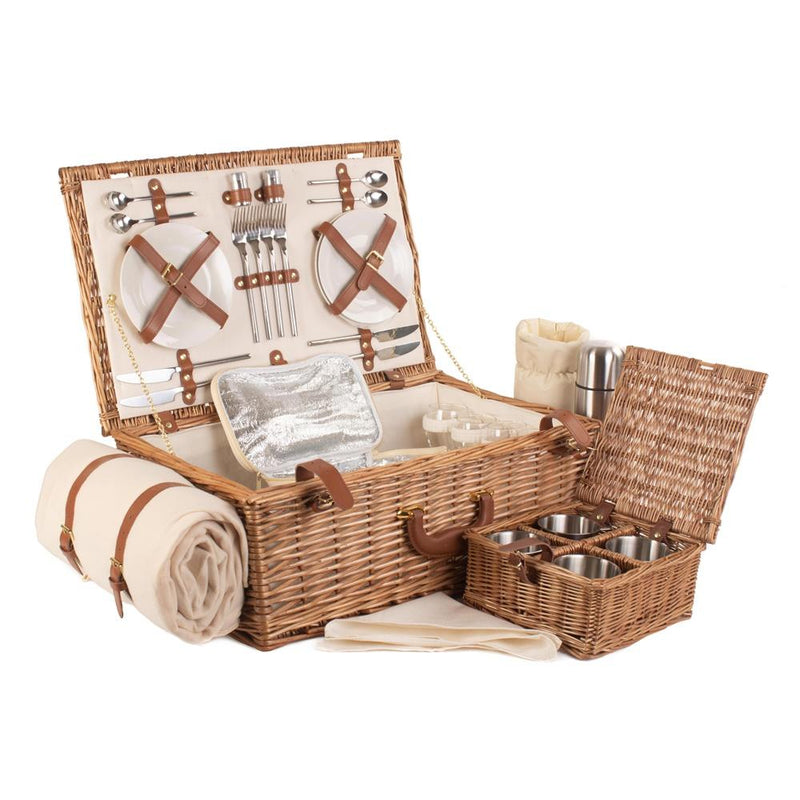 The Willow Basket Deluxe Fully Fitted Traditional Picnic Basket