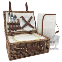 The Willow Basket Classic Wicker Fitted Picnic Basket