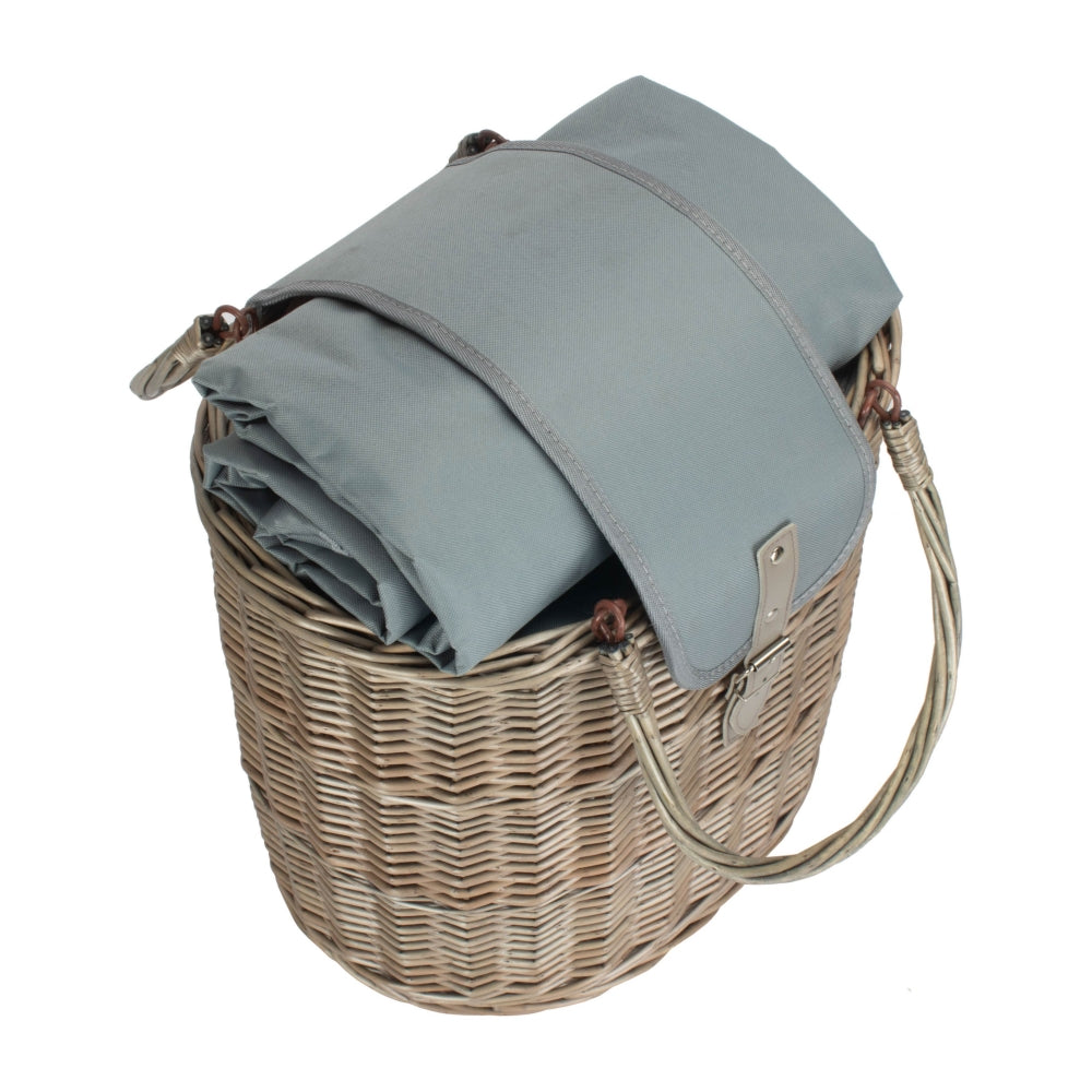 Oval Grey Fitted Cool Bag Drinks Picnic Basket