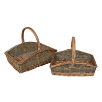 The Willow Basket Rectangular Country Unpeeled Garden Trug