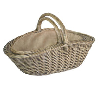 The Willow Basket Antique Wash Harvesting Wicker Basket