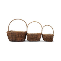 The Willow Basket Rectangular Unpeeled Willow Garden Trug With Hessian Lining