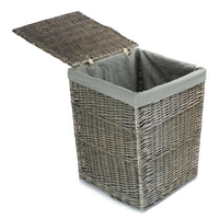 Antique Wash Square Laundry Basket with Grey Sage Lining