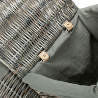 The Willow Basket Antique Wash Square Laundry Basket with Grey Sage Lining