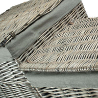 The Willow Basket Antique Wash Square Laundry Basket with Grey Sage Lining
