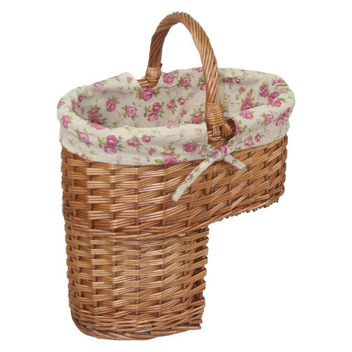 The Willow Basket Rose Lined Stair Basket
