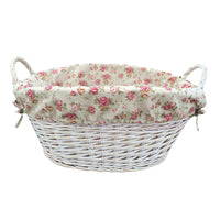 White Finish Lined Wash Basket