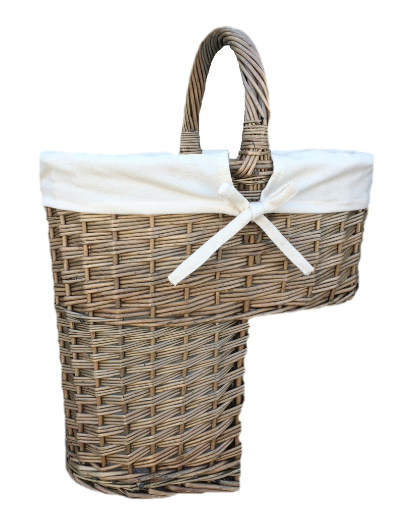 The Willow Basket Antique Wash Finished Stair Basket